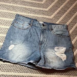 Forever 21 Light Blue Distressed Jean Shorts